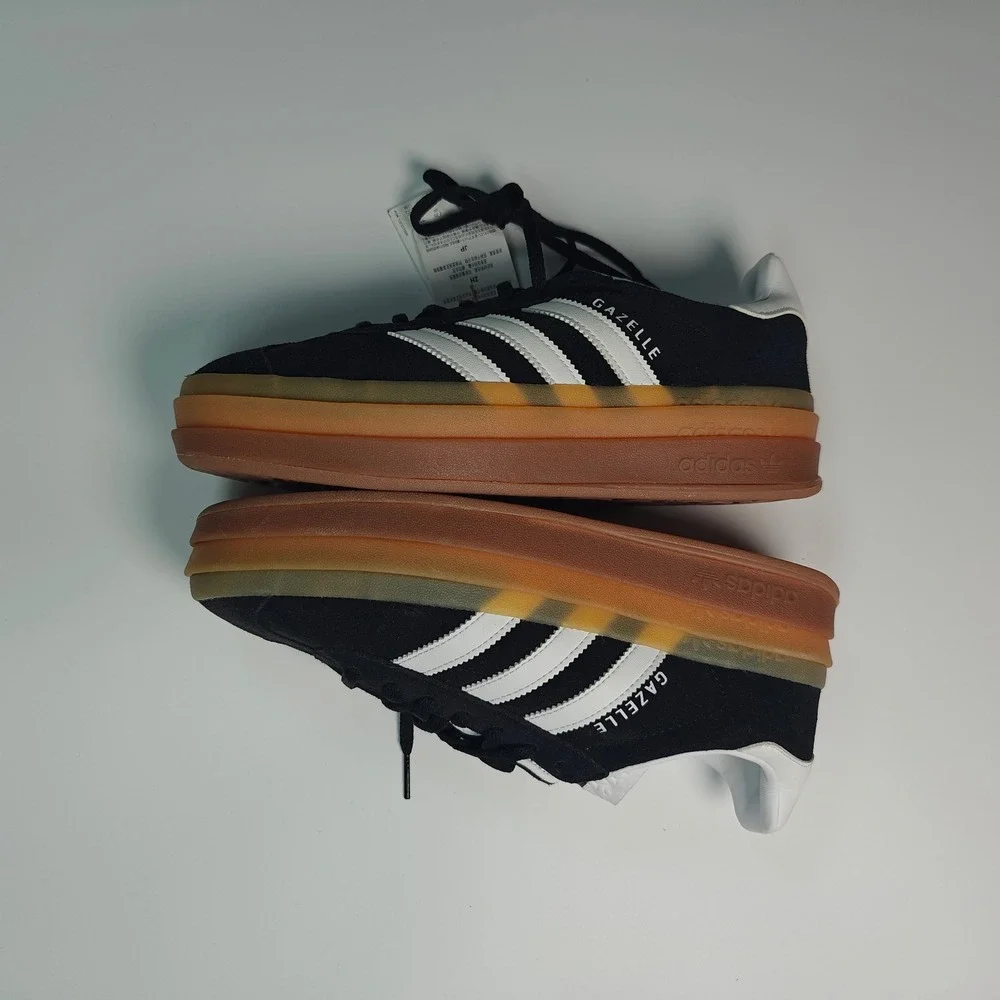 Adidas Gazelle Bold W Black White Gum Platform Sneakers IE0876 Mens 7.5 Womens 9